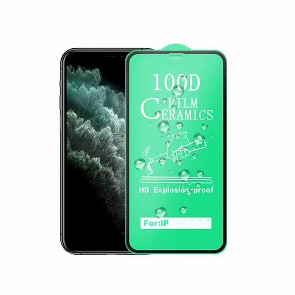 Защитное стекло iPhone X/ XS/ 11 Pro Ceramic Glossy Film 9D, черное