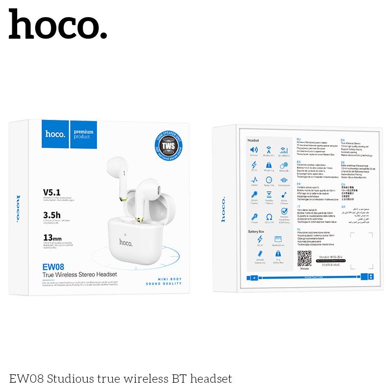 Беспроводные наушники HOCO EW08 Bluetooth Studios True Wireless BT headset, белые