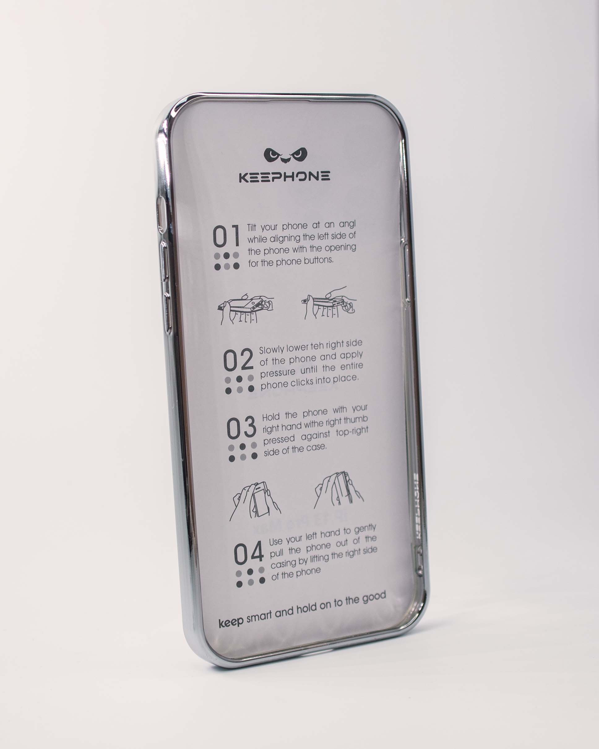 Чехол KeepHone iPhone 13 Pro Max с защитной линзой, серебро