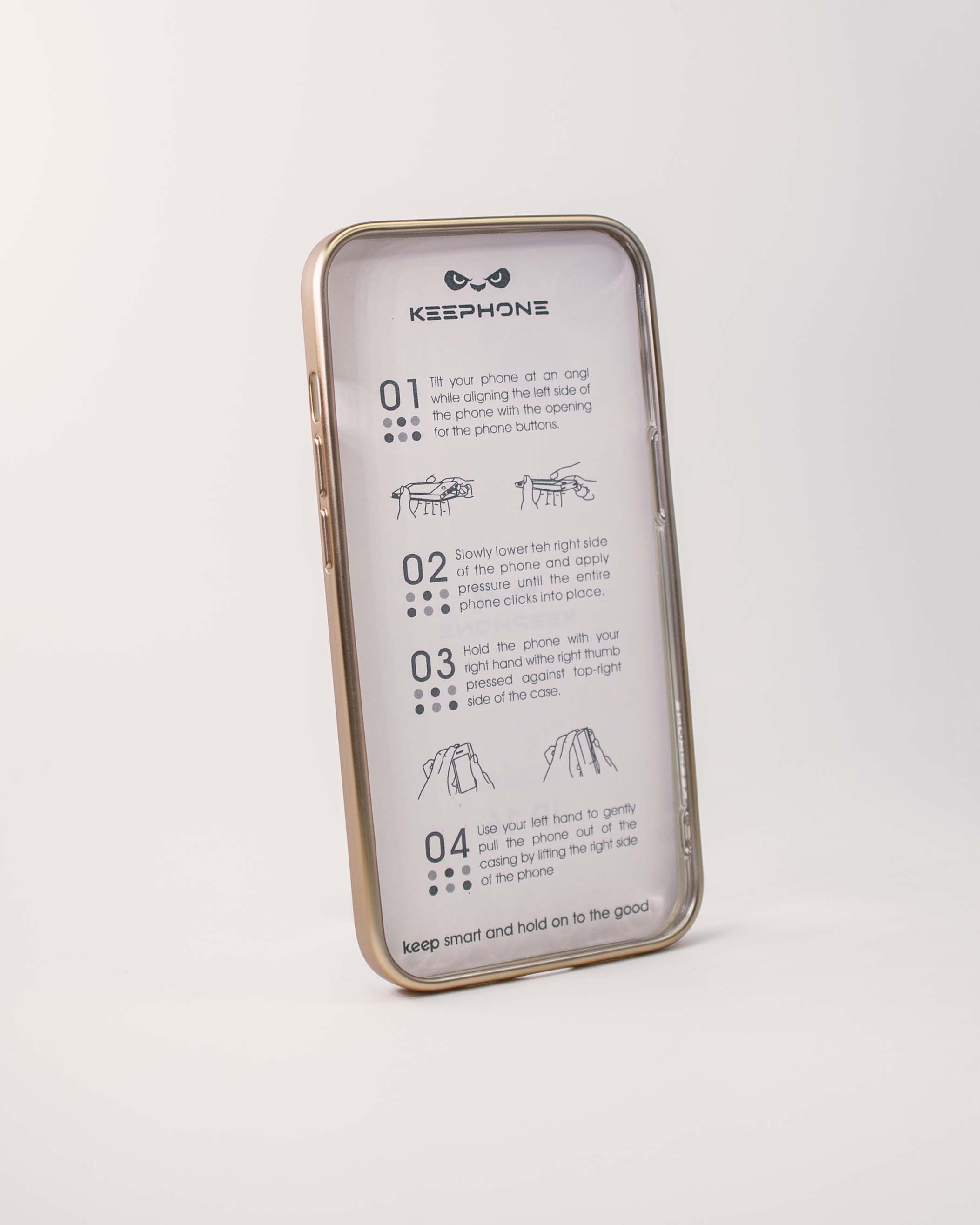 Чехол KeepHone iPhone 14 с защитной линзой, золото