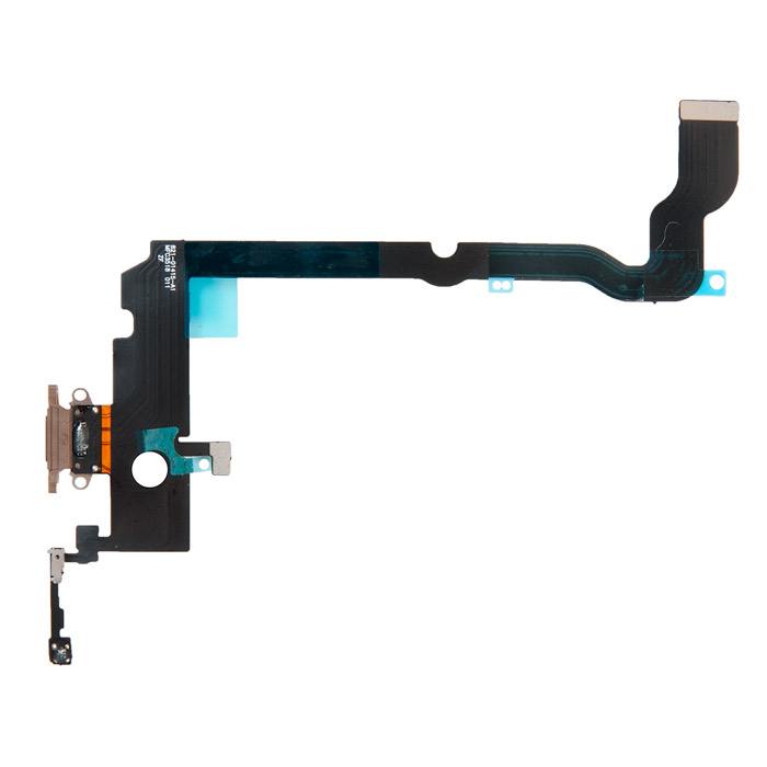 Шлейф iPhone XS Max с разъемом зарядки и микрофоном, черный