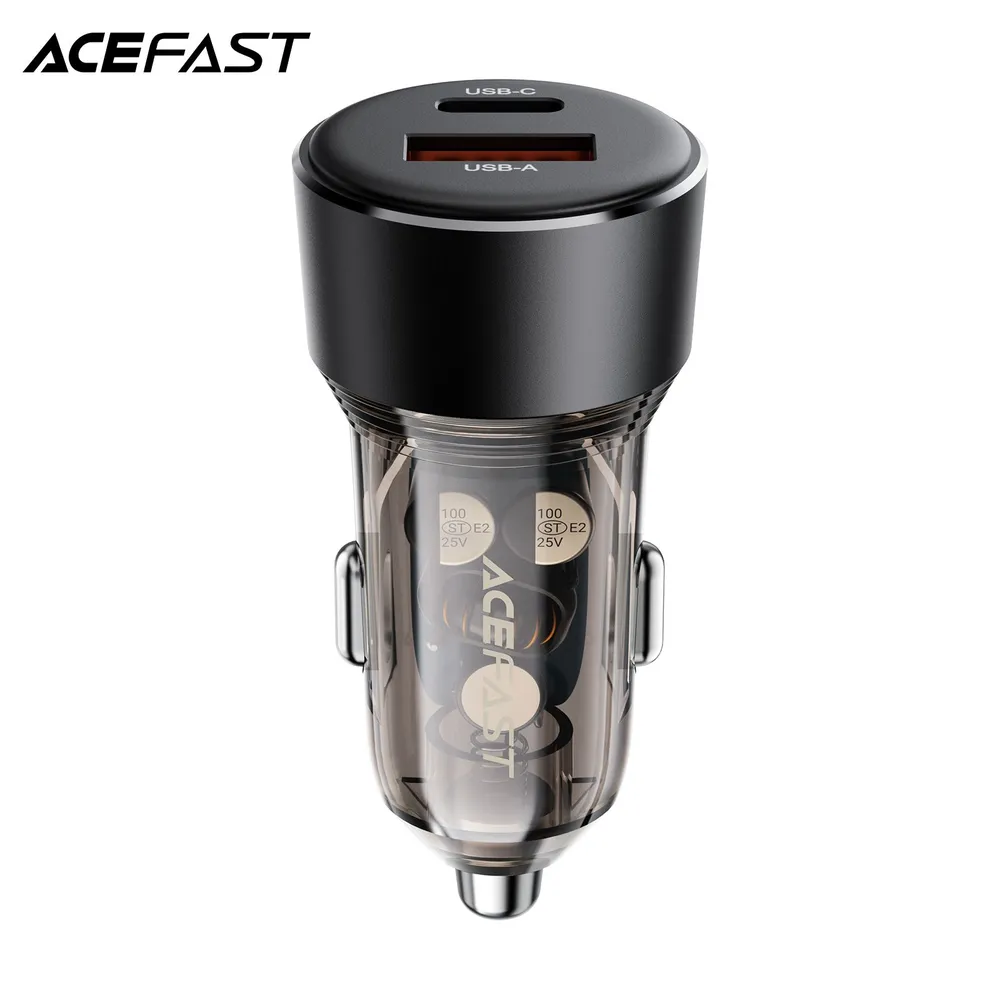 Автомобильный адаптер ACEFAST B12 60W (USB-C + USB-A), черный