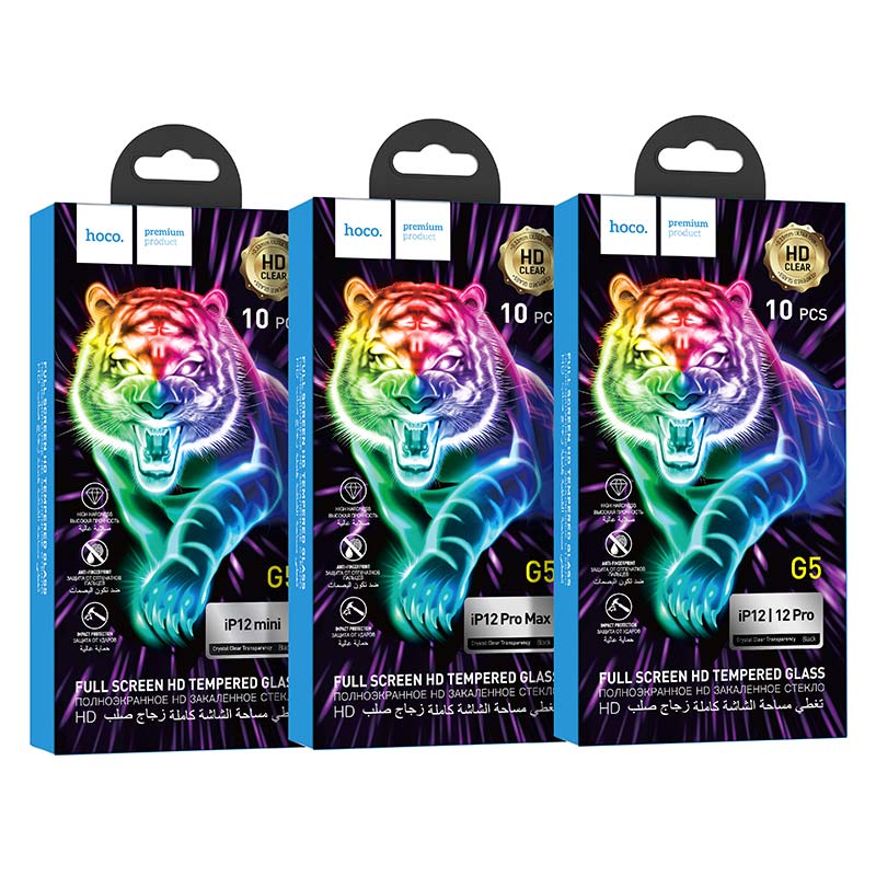 Защитное стекло iPhone 12 Pro Max HOCO G5, черное
