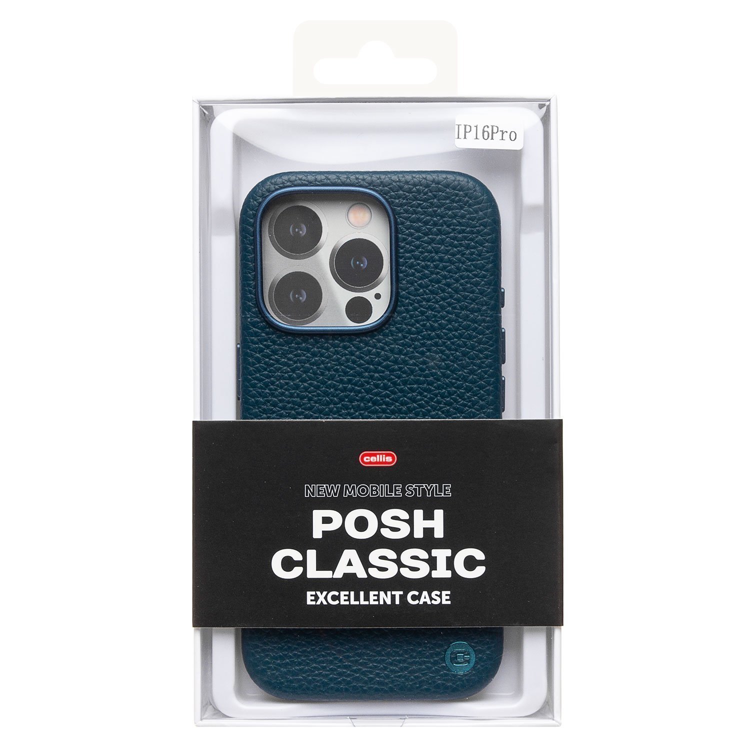 Чехол натуральная кожа зернистая MagSafe Matte iPhone 16 Pro Max, темно-синий