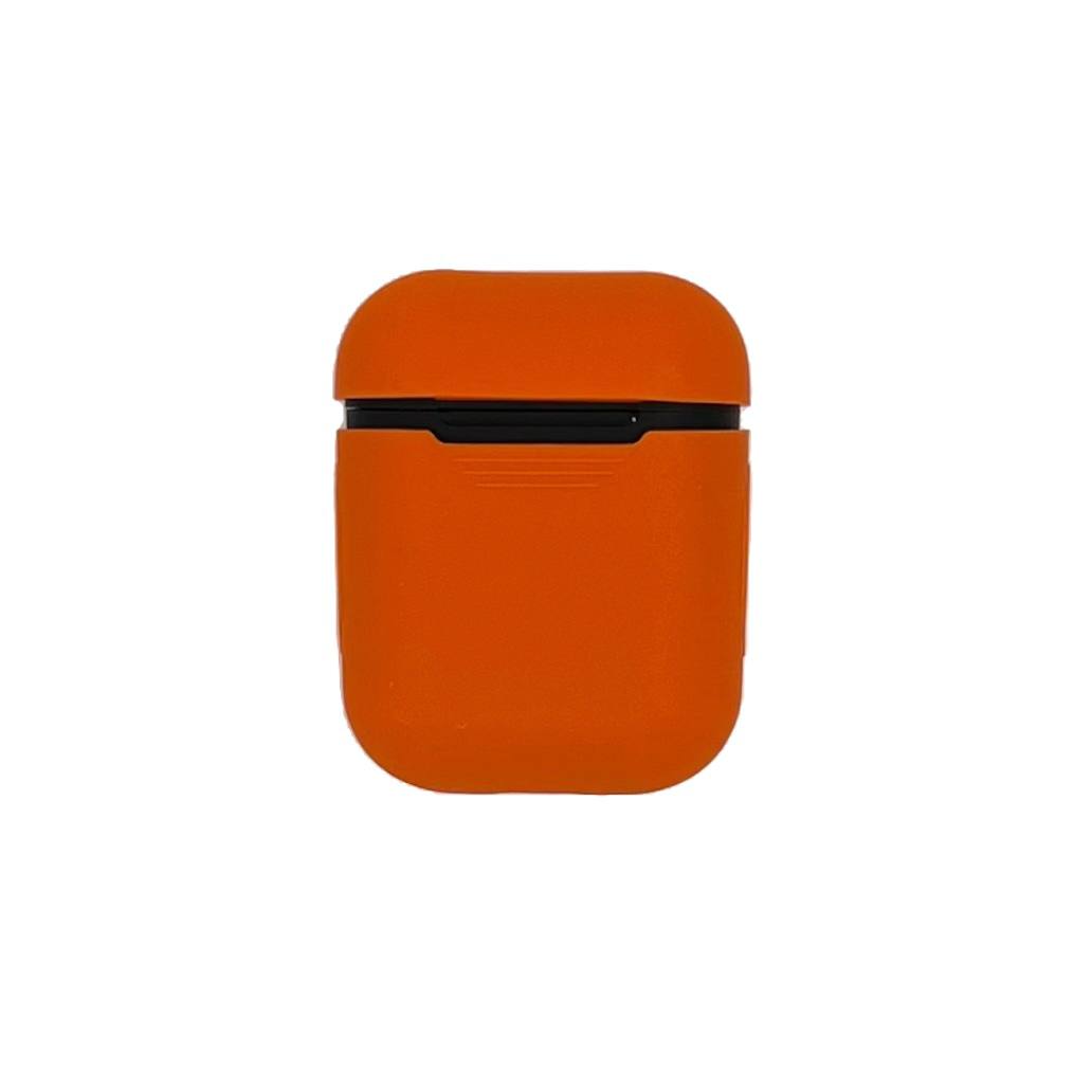 Чехол-бокс для Apple Airpods силиконовый, оранжевый №10