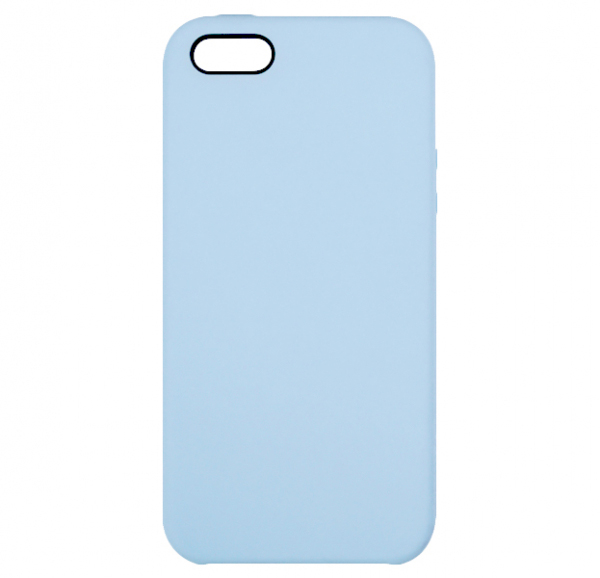 Чехол силиконовый гладкий Soft Touch iPhone 5/ 5S/ SE, голубой (без логотипа)