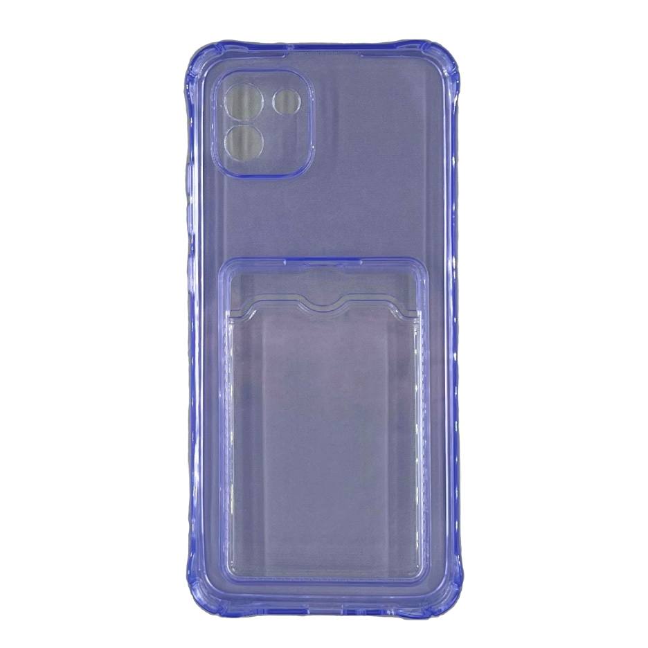 Чехол силиконовый с визитницей Samsung A03 SM-A035, фиолетовый