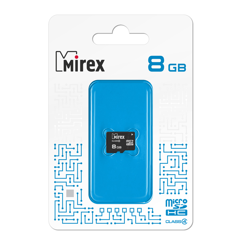 Карта памяти MicroSDHC Mirex 08 GB класс 4