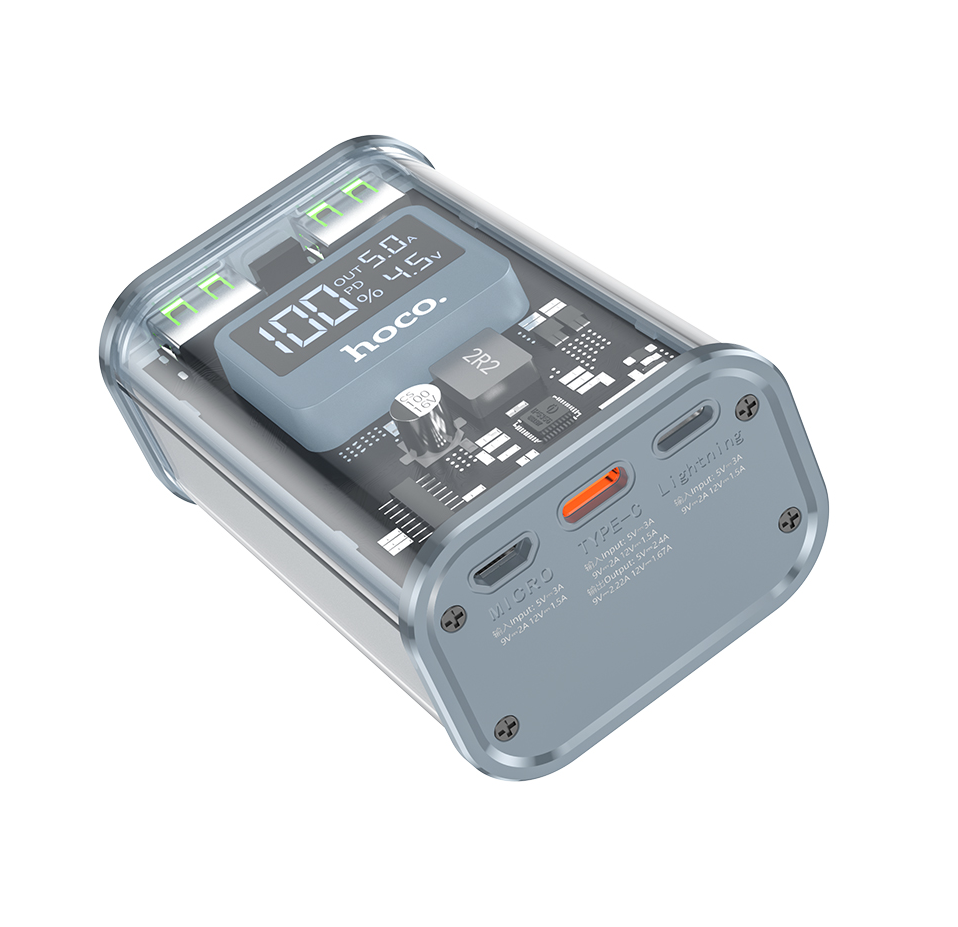 Внешний аккумулятор Power Bank 10000 mAh HOCO J105 Discovery edition 22.5W, серый