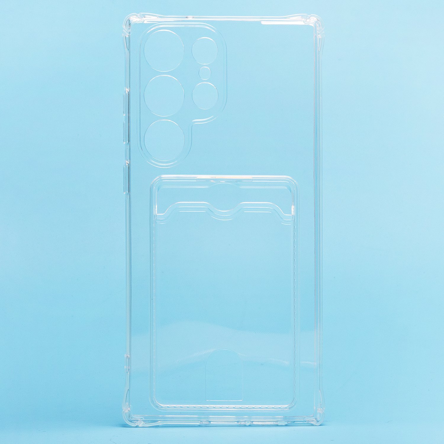 Чехол силиконовый с визитницей Samsung S23 Ultra SM-S918 прозрачный