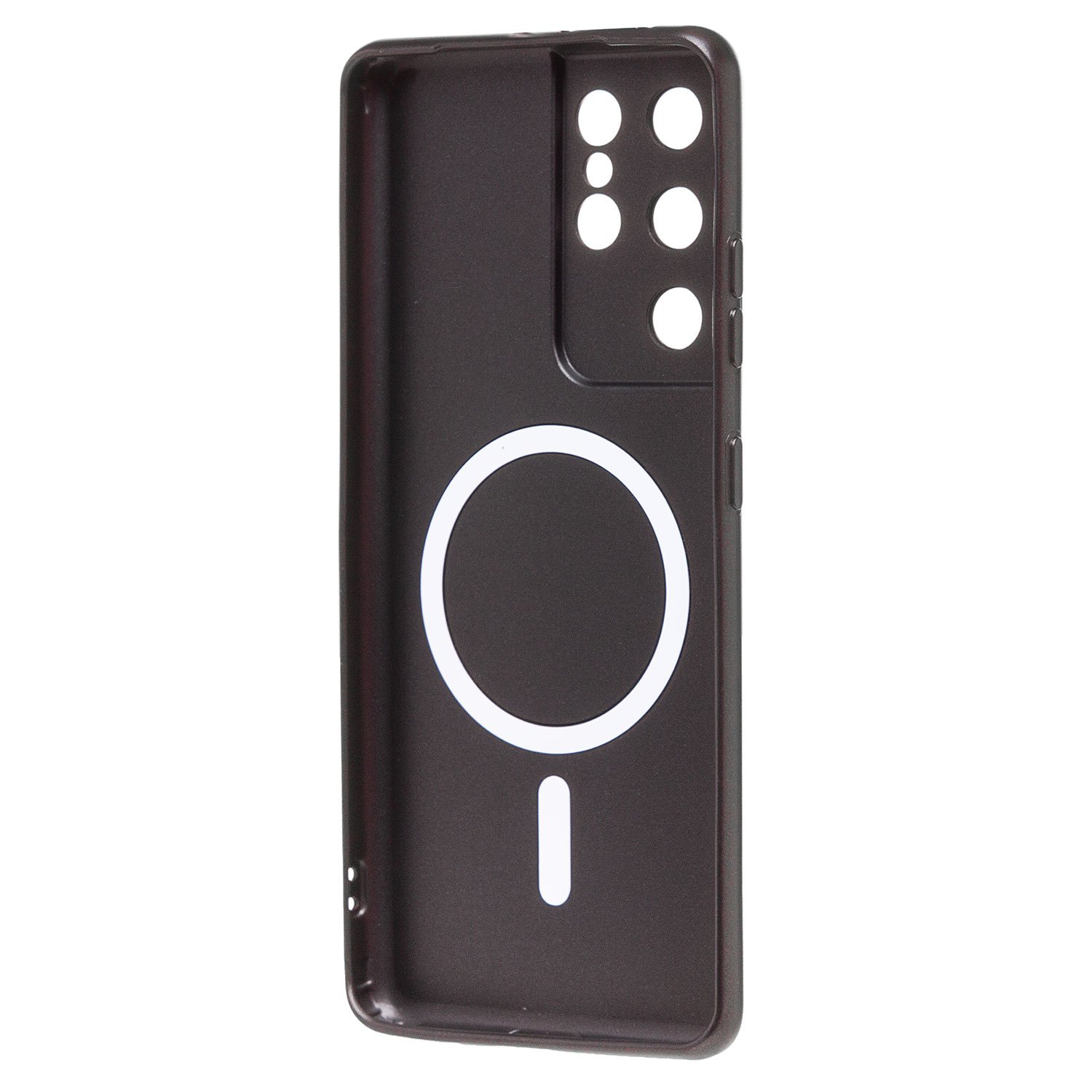 Чехол силиконовый MagSafe Matte Samsung S21 Ultra, черный