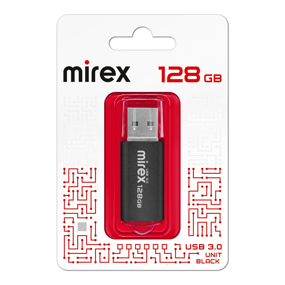 USB флеш-накопитель Mirex 128 GB USB 3.0 UNIT, черный