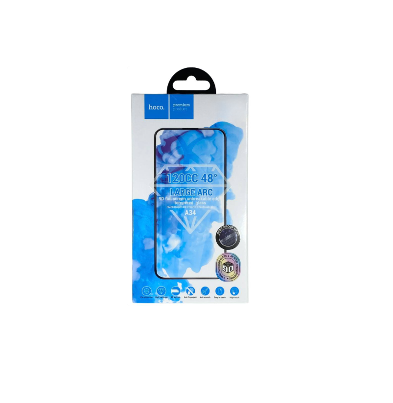 Защитное стекло iPhone 13 Pro Max/ 14 Plus HOCO A34 9D large arc dustproof glass for, черное