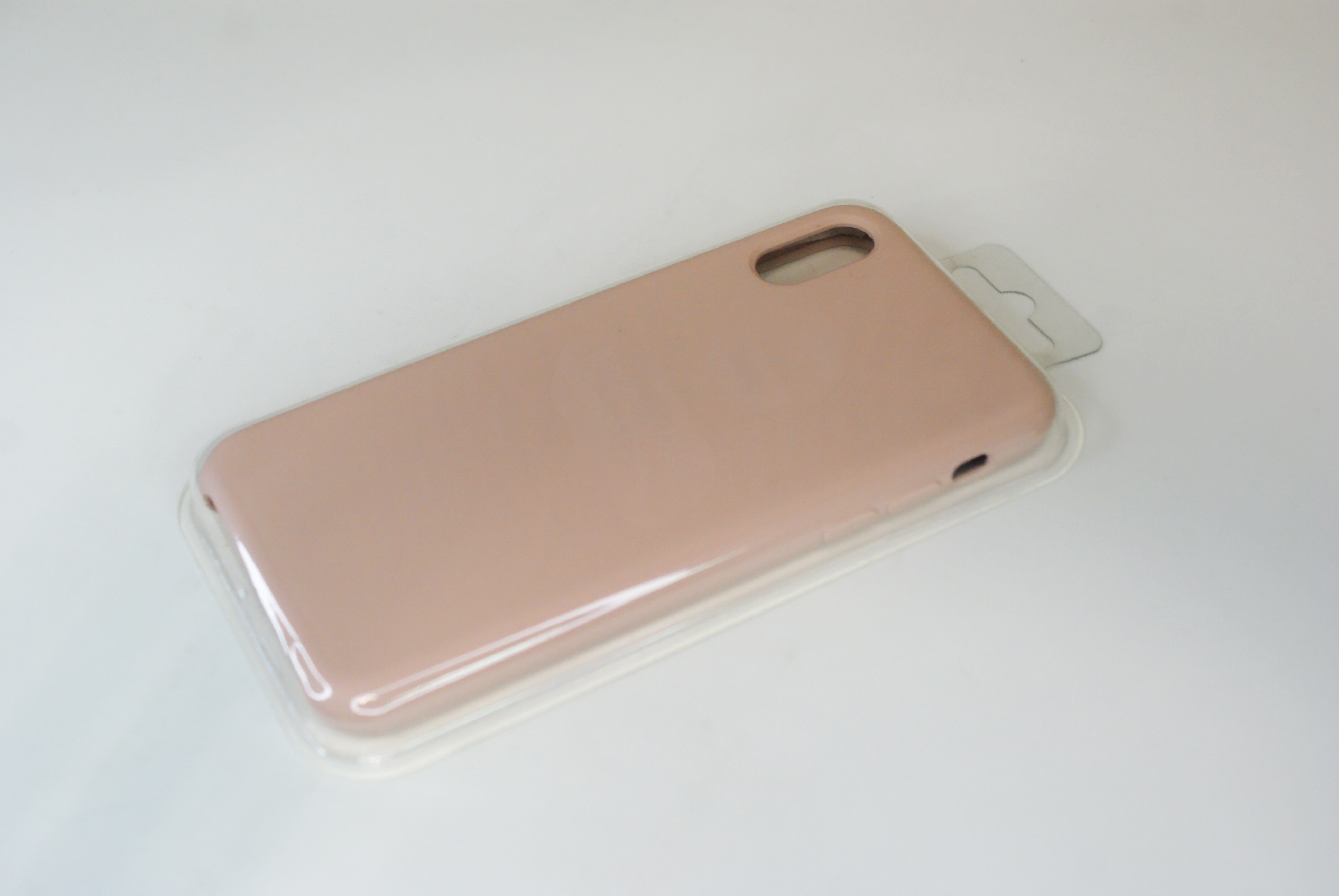 Чехол силиконовый гладкий Soft Touch iPhone X/ XS, розовый песок №19