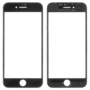 Стекло дисплея для переклейки iPhone 8/ SE (2020)/ SE (2022) в сборе с рамкой и OCA пленкой, черное