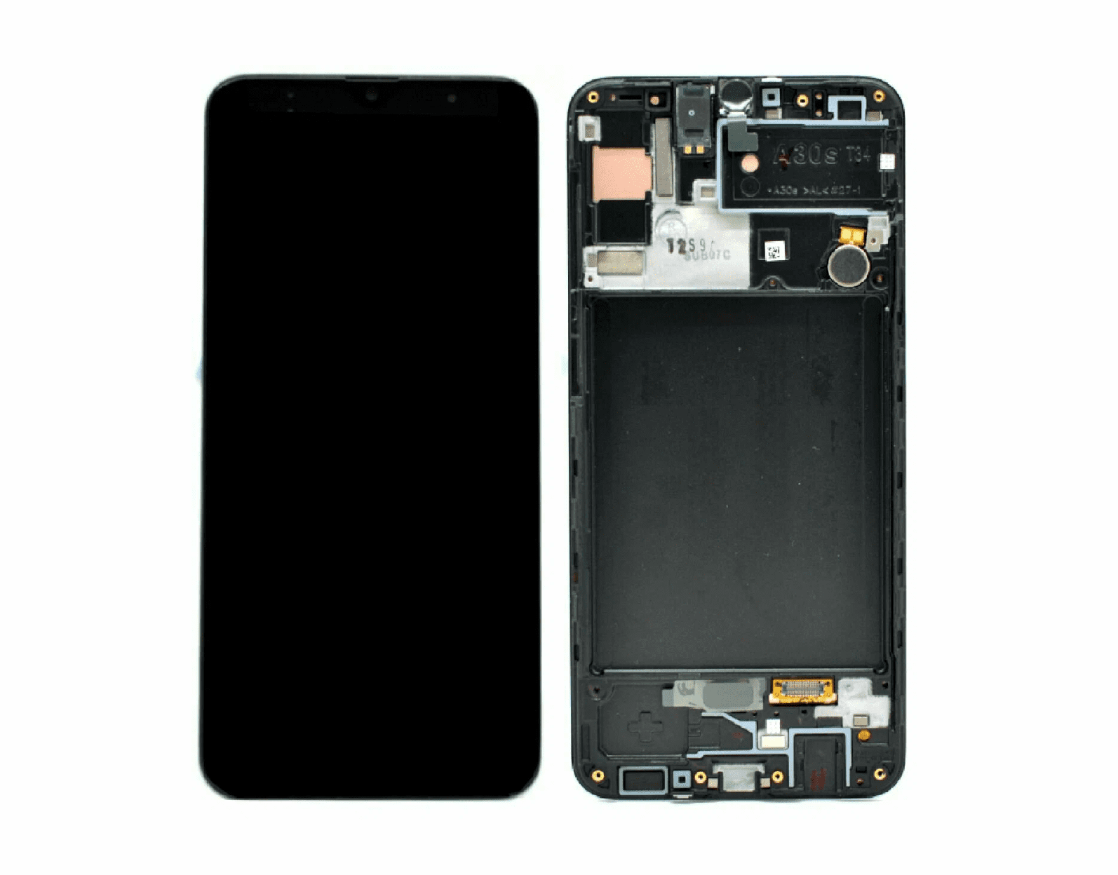 Дисплей Samsung A307F GALAXY A30S в сборе с тачскрином и рамкой, Черный (OR100%)