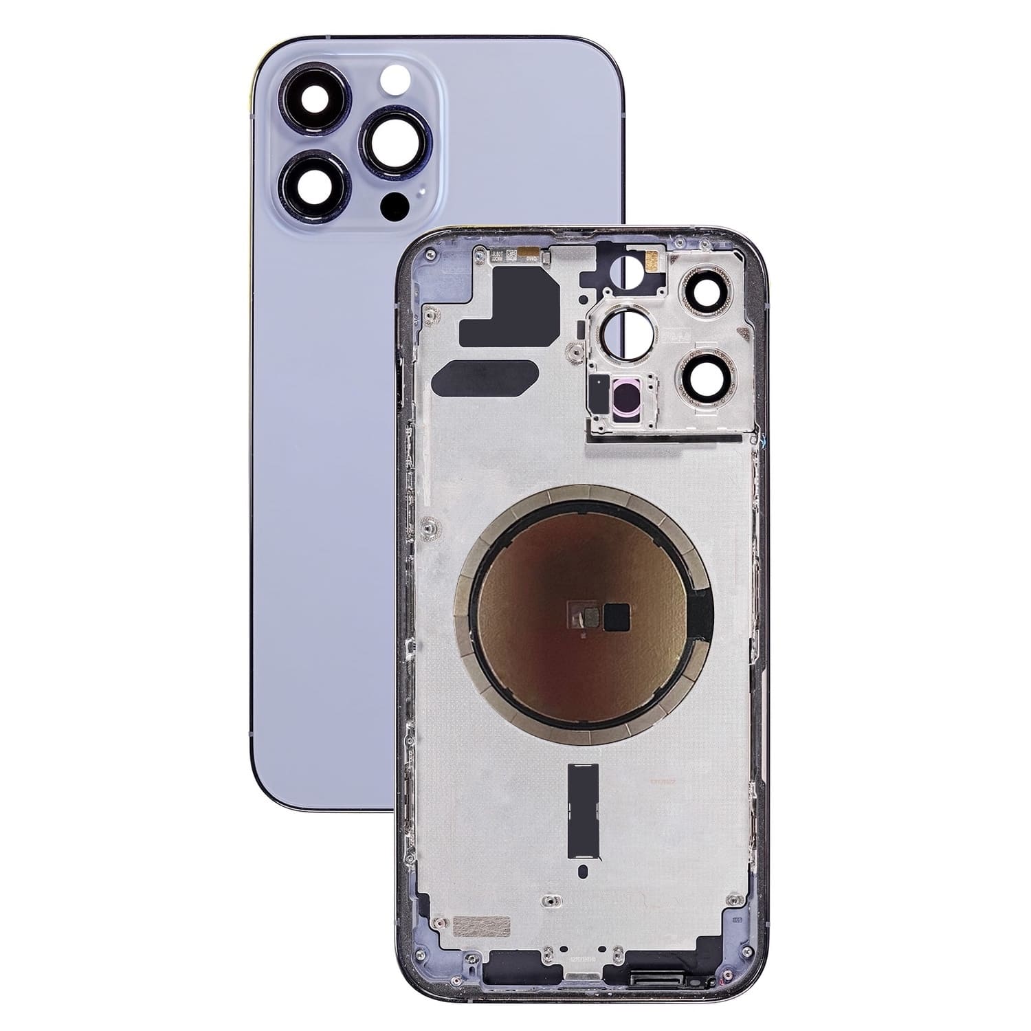 Задняя крышка/ Корпус iPhone 13 Pro в сборе с рамкой , (Серебро) (литое стекло) (Org)