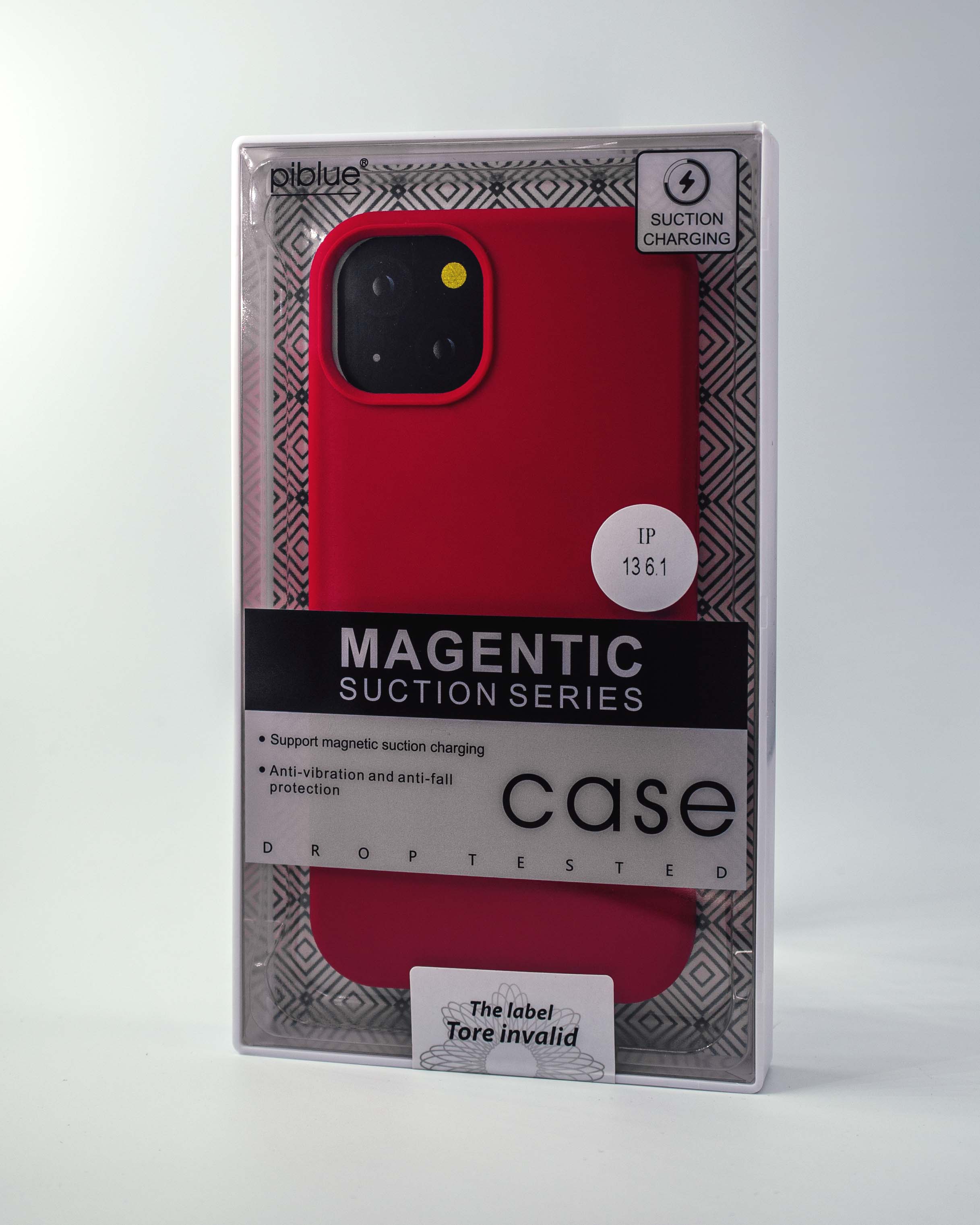 Чехол Piblue iPhone 13 Silicone MagSafe, красный