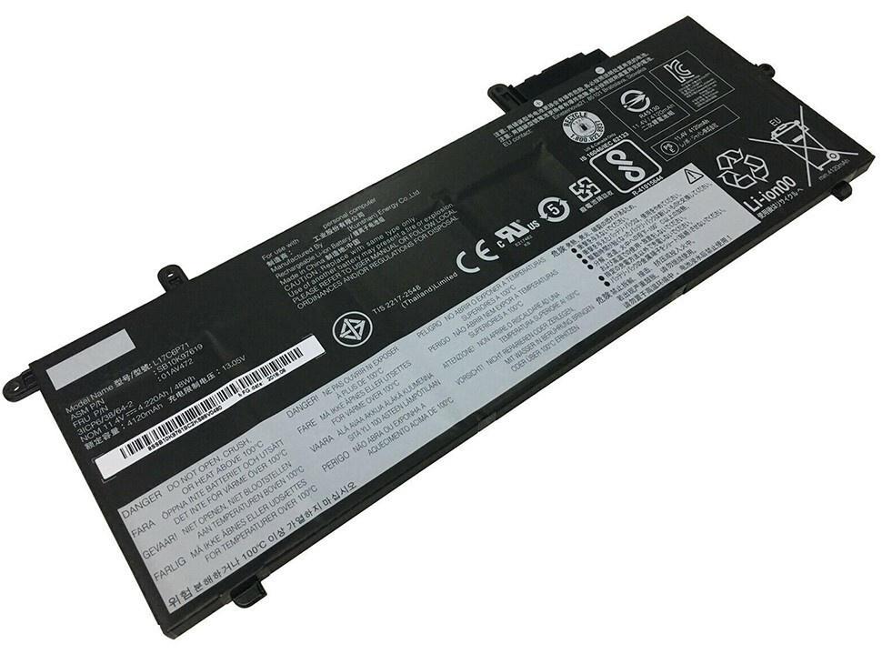 АКБ для ноутбука Lenovo ThinkPad X280 (L17L6P71) 11,4V 3900mAh (Org)