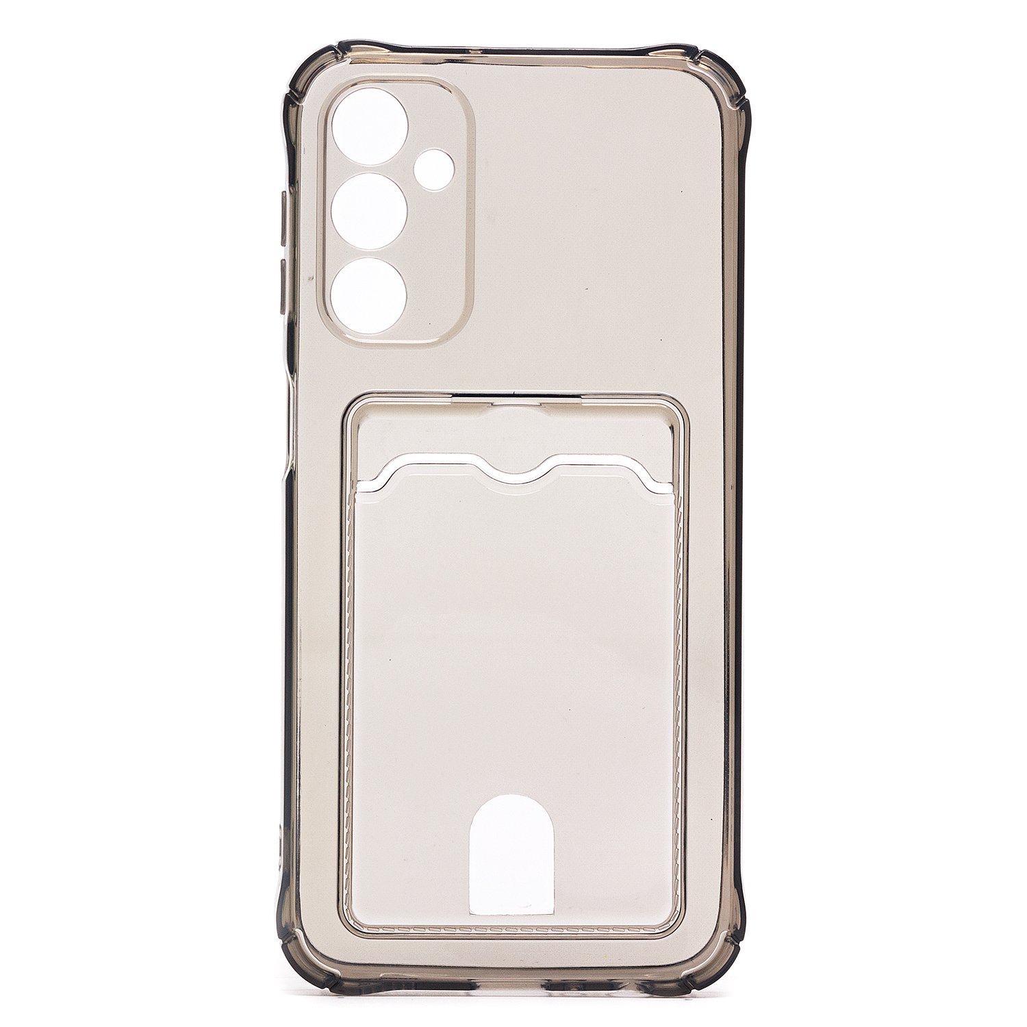 Чехол силиконовый с визитницей Samsung A25 5G SM-A256 прозрачный черный