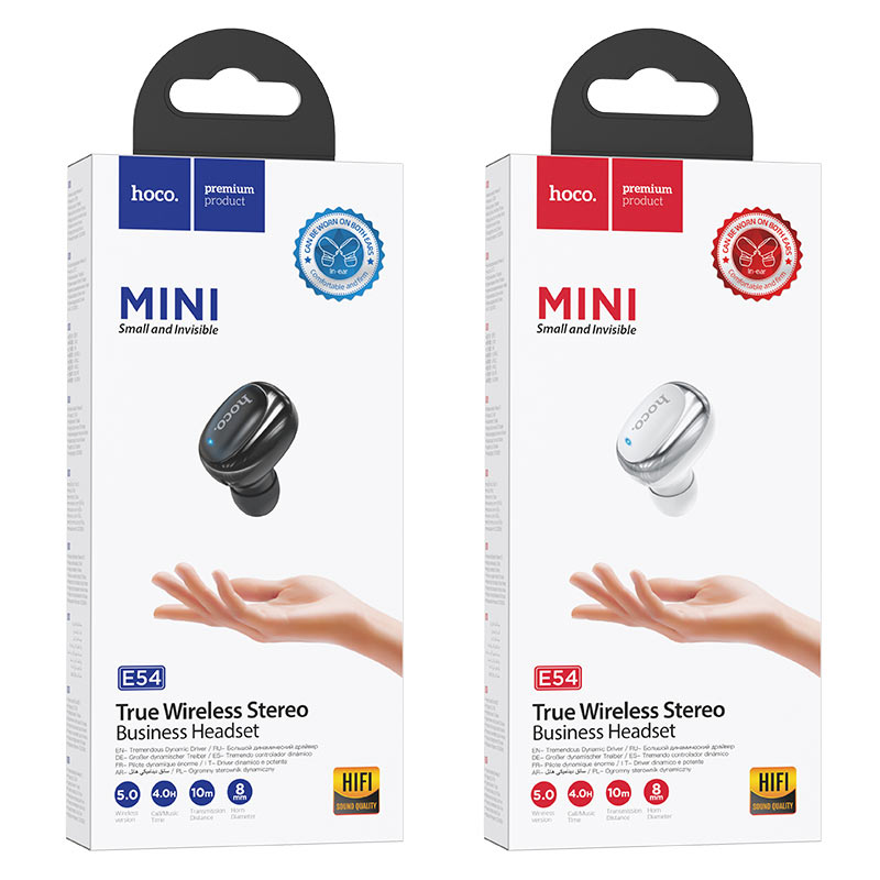 Bluetooth гарнитура HOCO E54 Mia mini wireless headset, черная