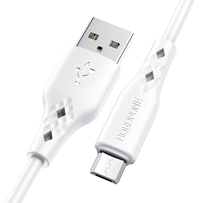 USB кабель micro USB BOROFONE BX48 (100см, 2.4A), белый