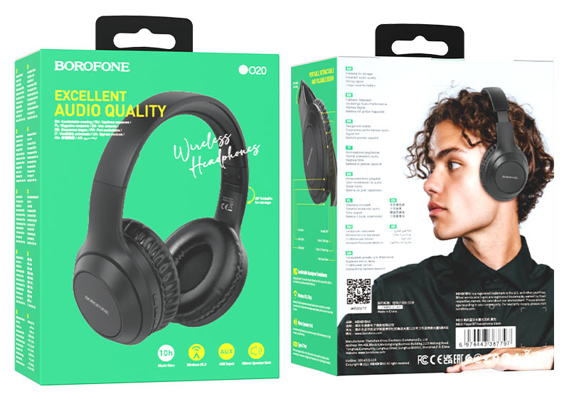 Беспроводные внешние наушники BOROFONE BO20 Player BT headphones, черные