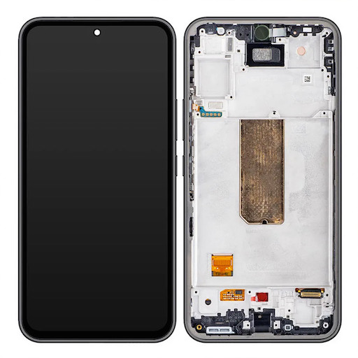 Дисплей Samsung A546F Galaxy A54 в сборе с тачскрином и рамкой, Черный (Oled Full Size)