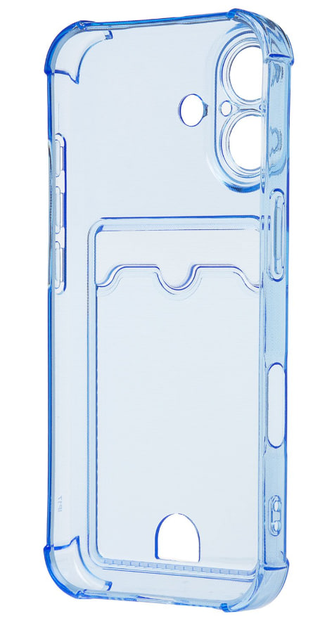 Чехол силиконовый с визитницей для iPhone 17, темно-синий