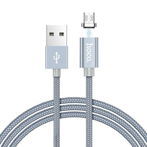USB кабель micro USB HOCO U40A Magnetic (100см. 2.0A), серый