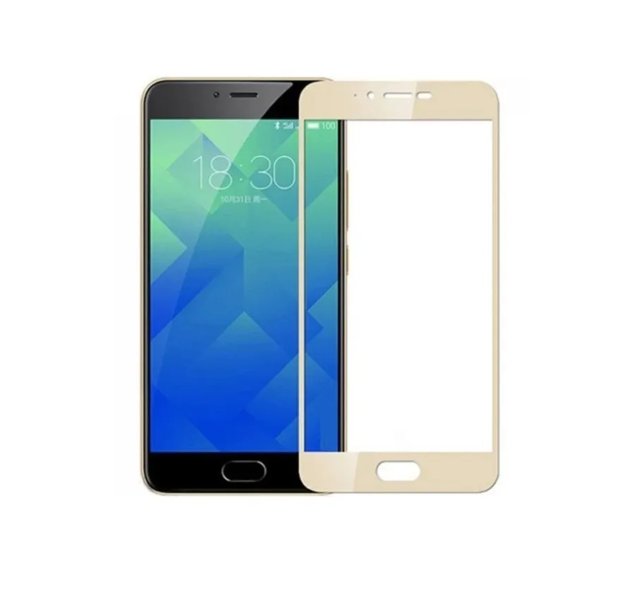 Защитное стекло Meizu M5 Note полное покрытие, золото