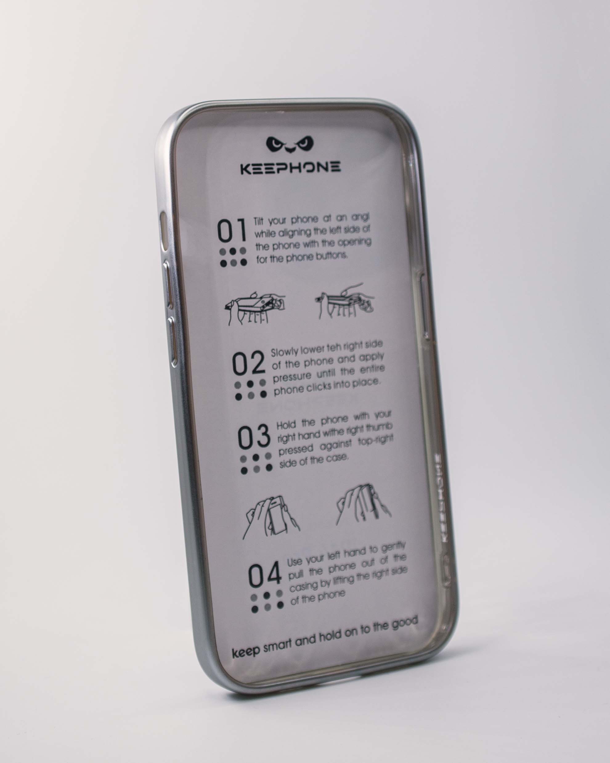 Чехол KeepHone iPhone 14 Pro с защитной линзой, серебро