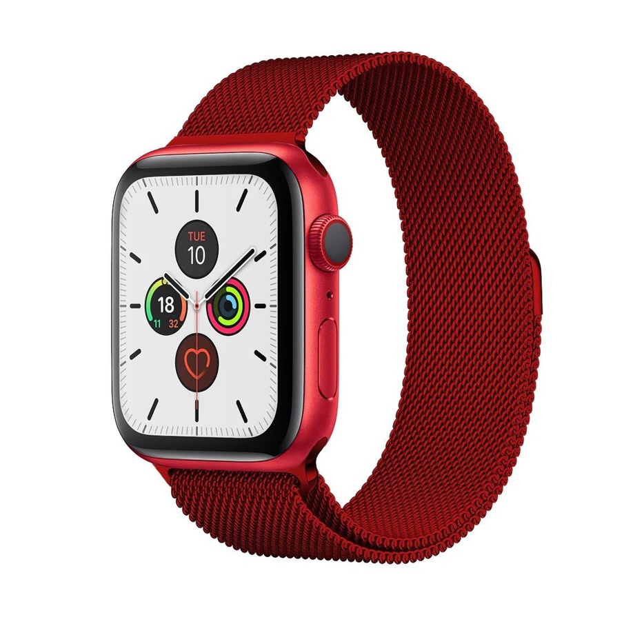Ремешок Milanese Loop (Миланская петля) для Apple Watch 42/ 44/ 45 мм Red