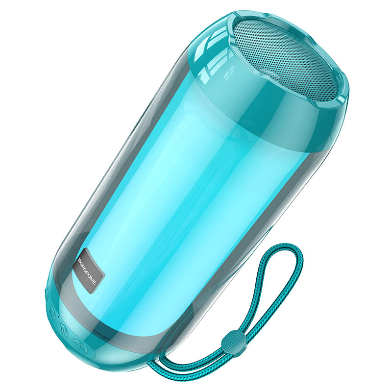 Колонка портативная BOROFONE BR25 Crazy Sound BT 5.3, 5W, microSD/ USB/ FM/ RGB, бирюзовая