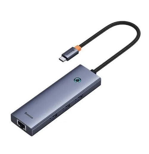 USB-концентратор Baseus UltraJoy Series (4-Port) (Type-C - USB 3.0+RJ45) (Серый)