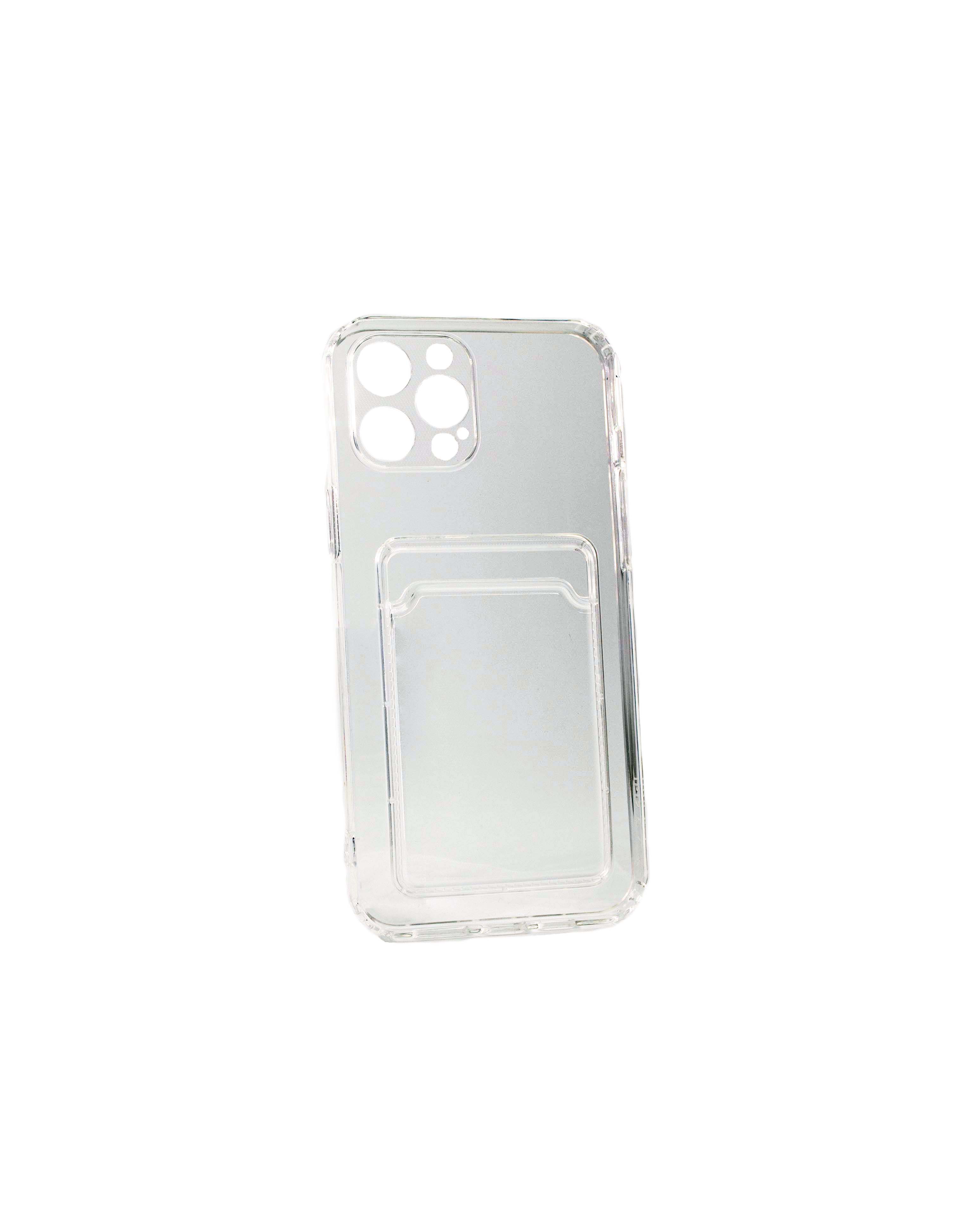 Чехол силиконовый с визитницей iPhone 12 Pro Max, прозрачный