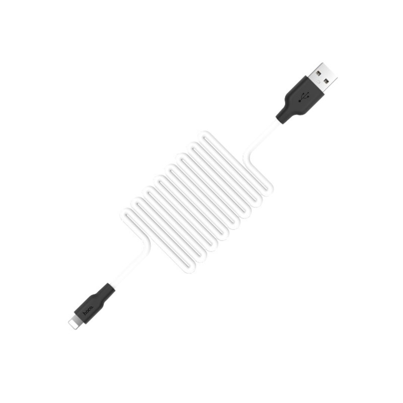 USB кабель Lightning HOCO X21 Silicone (100см. 2.0A), черно-белый