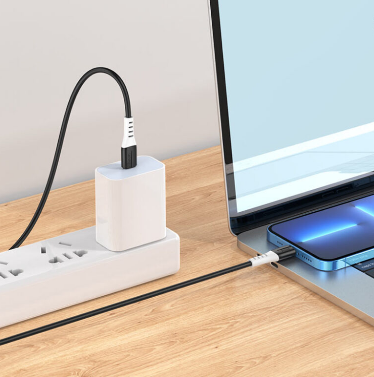USB-C кабель HOCO X82 PD Type-C to Lightning Silicone (100см), черный
