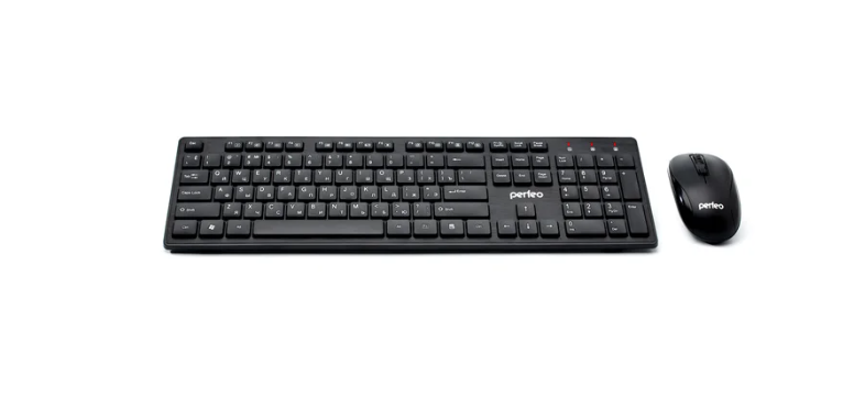 Комплект клавиатура беспроводная и мышь беспроводная Perfeo TWIN , черный