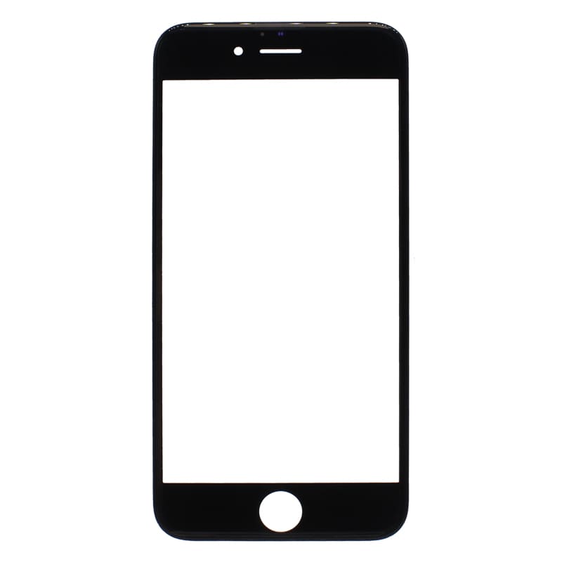 Стекло дисплея для переклейки iPhone 6S в сборе с рамкой и ОСА пленкой, черное