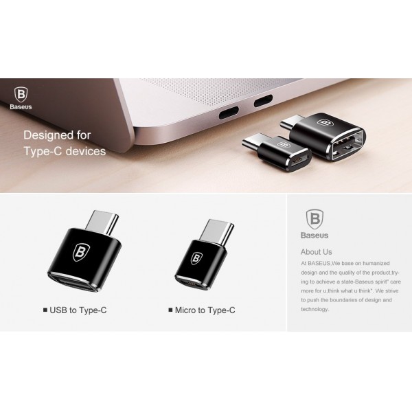 OTG-переходник Type-C - Micro Baseus, черный