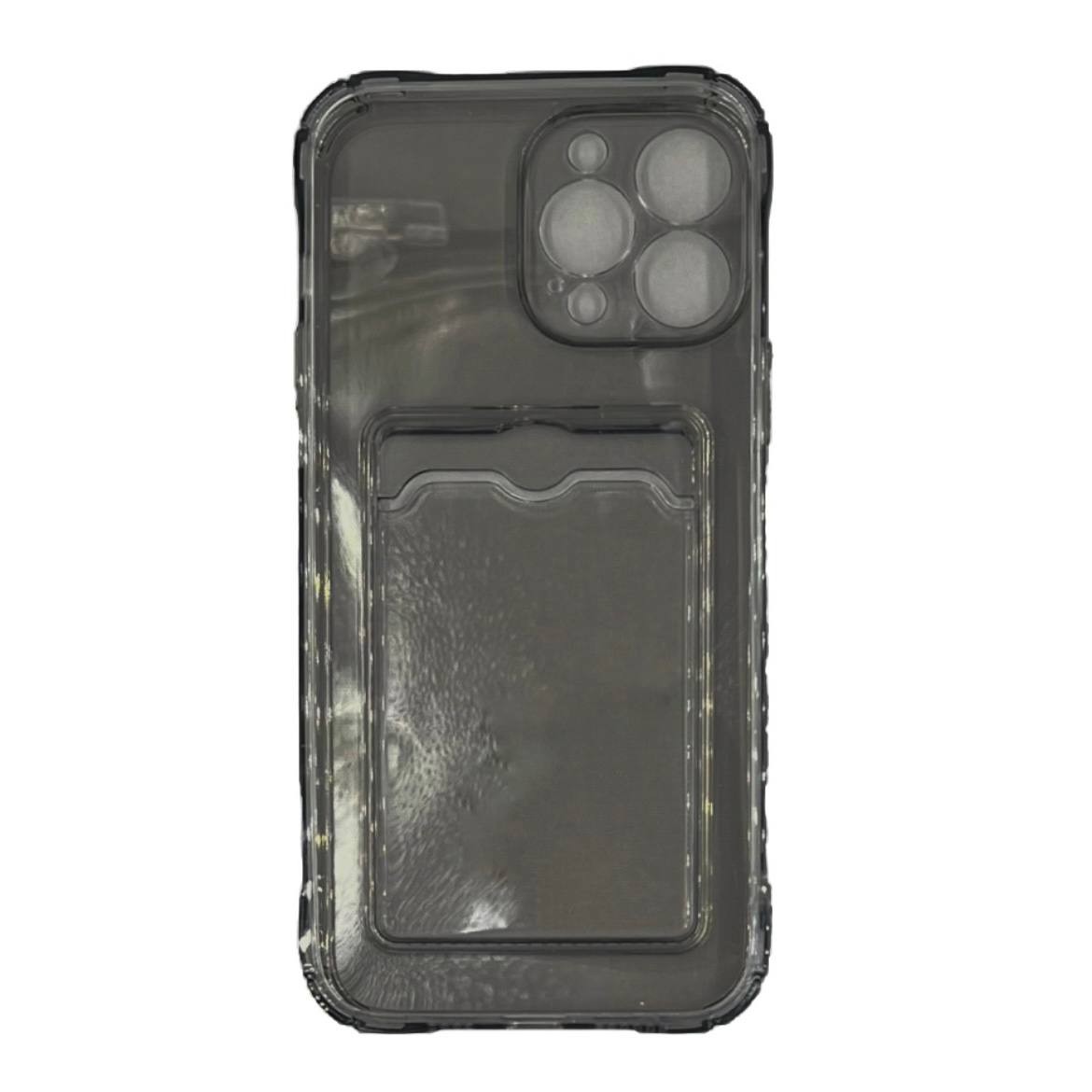 Чехол силиконовый с визитницей iPhone 13 Pro Max, черный