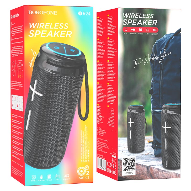 Колонка портативная BOROFONE BR24 Fashion sports BT speaker, черная