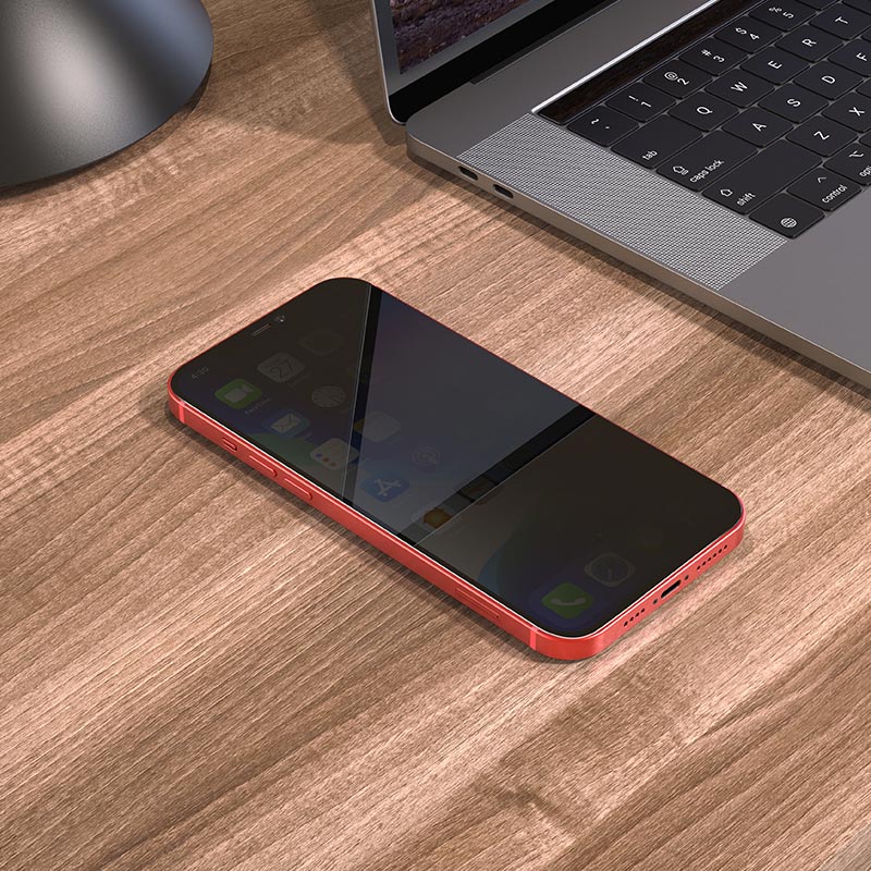 Защитное стекло iPhone 12 Pro Max HOCO A12 Pro AntiSpy, 3D, черное