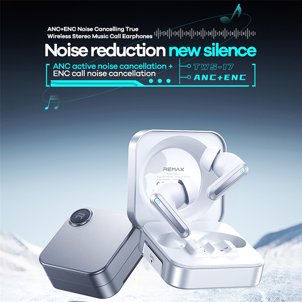 Беспроводные наушники Remax TWS-17 ANC ENC, шумоподавление, черные