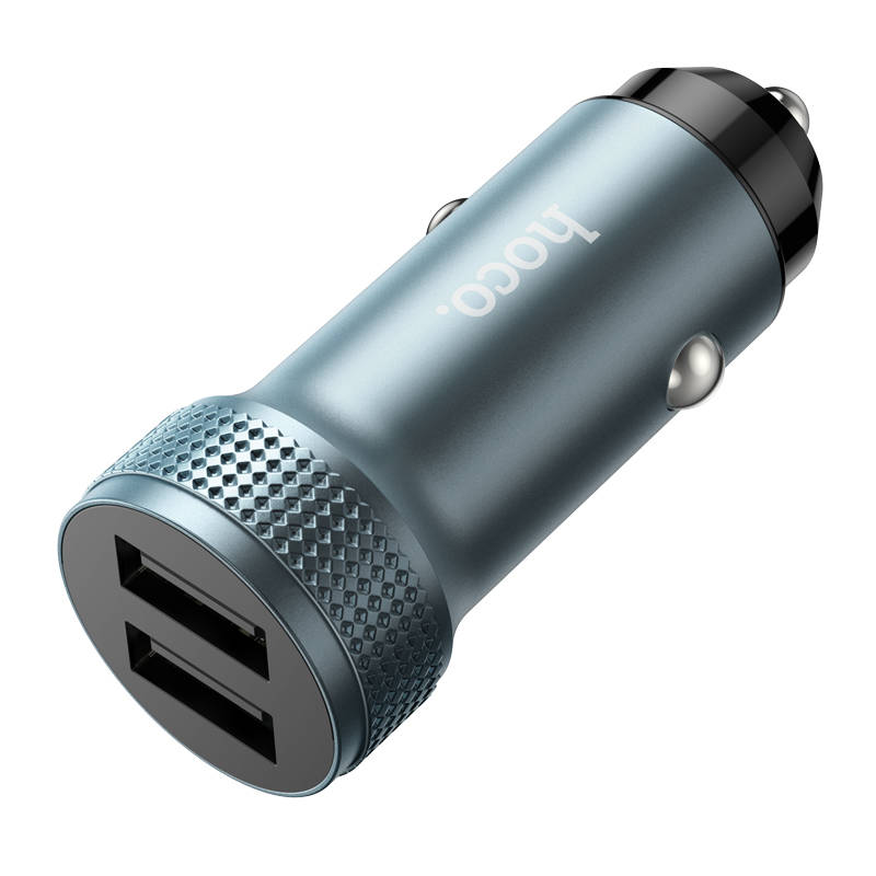 Автомобильный адаптер HOCO Z49 Level 2USB, 2.4A car charger, серый
