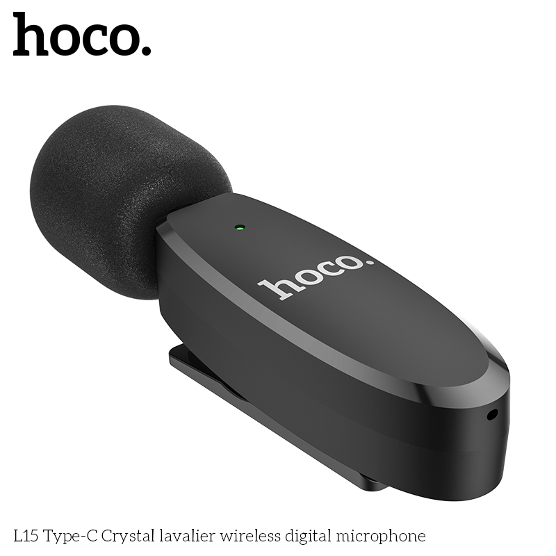 Микрофон петличный беспроводной HOCO L15 (TYPE-C), черный
