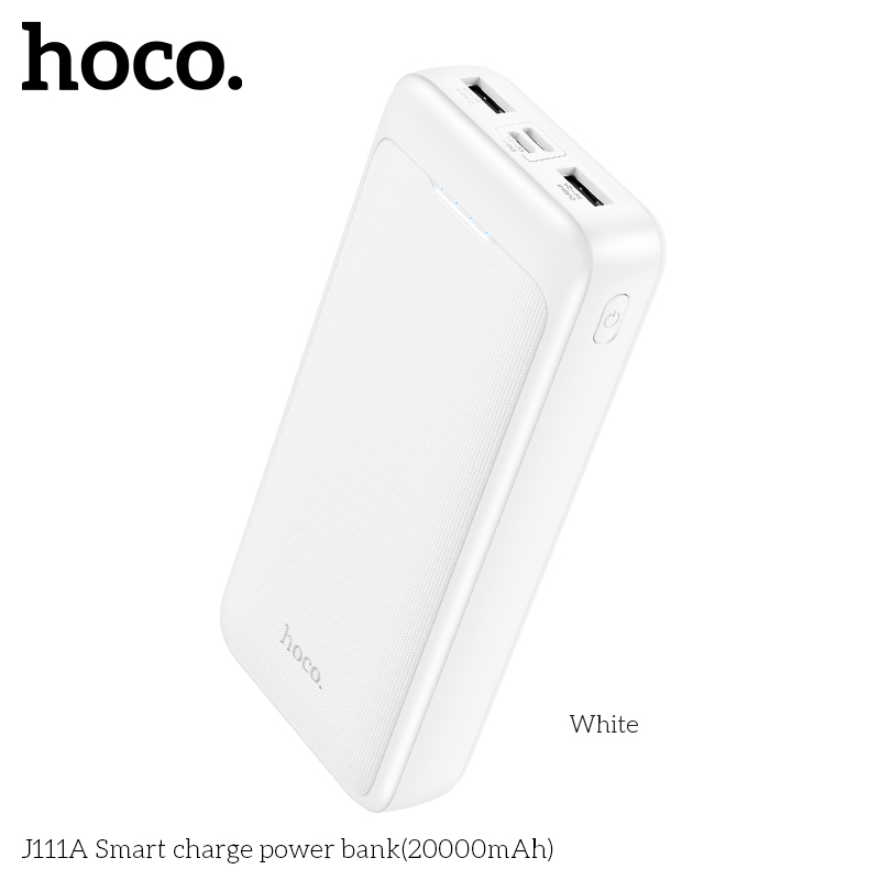 Внешний аккумулятор Power Bank 20000 mAh HOCO J111A  Smart, белый
