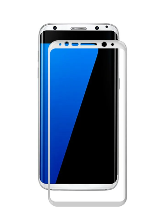 Защитное стекло Samsung S8 SM-G950 полное покрытие, белое (тех упаковка)