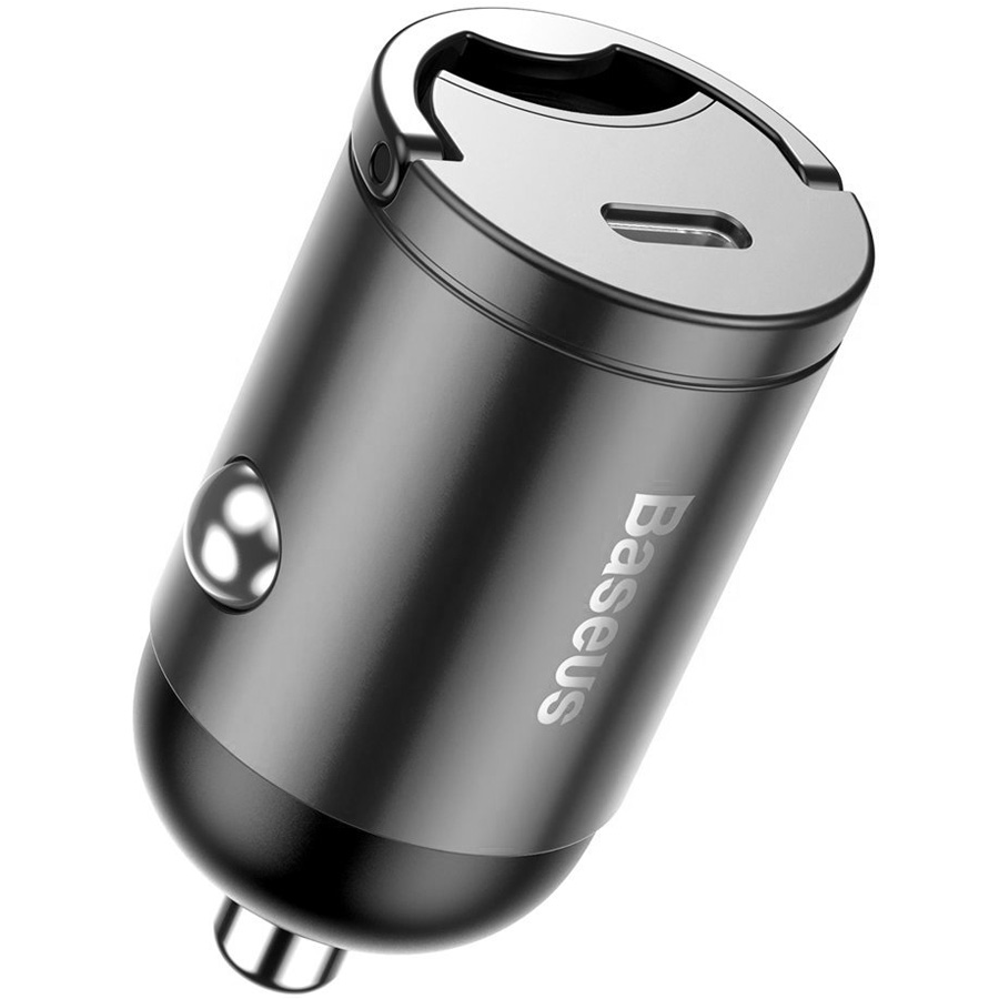 Автомобильный адаптер BASEUS Tiny Star Mini (USB-C, 5A, 30W), серый